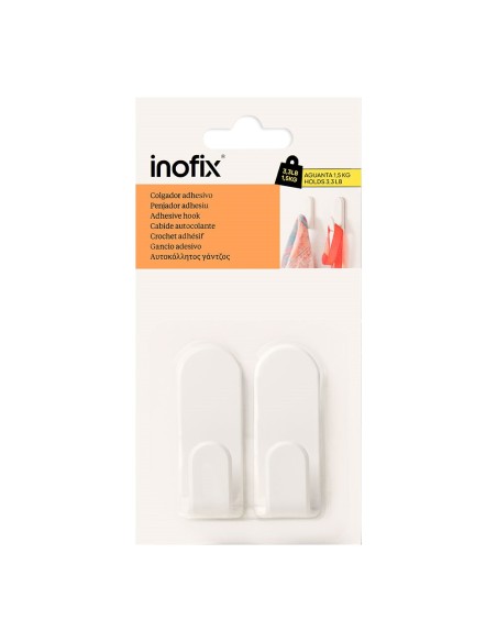 Colgador adhesivo taga blanco, 2 uds