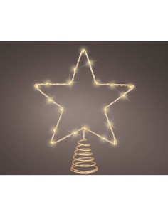 Estrella arbol navidad dorada alambre microled 2