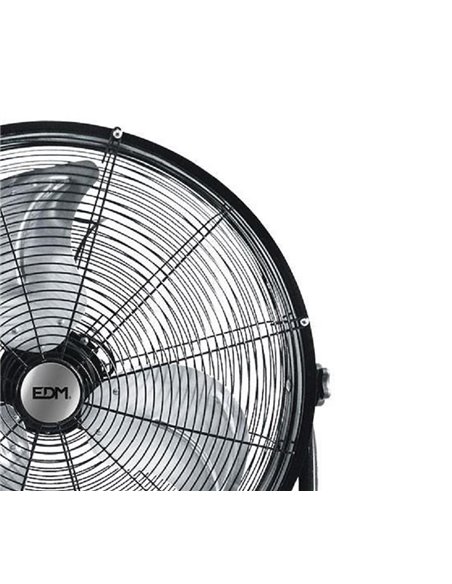 Ventilador industrial de suelo con ruedas Color Negro potencia 180w aspas ø60x70cm EDM