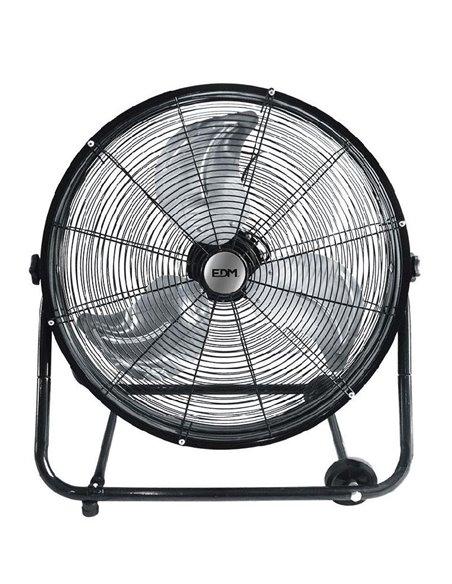 Ventilador industrial de suelo con ruedas Color Negro potencia 180w aspas ø60x70cm EDM