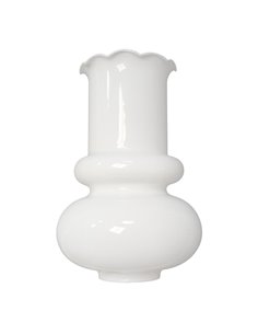 Cúpula de vidro MIKA 12x19cm branco brilhante com abertura de 5cm

