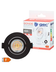 Aro basculante redondo empotrable LED Gonde 7W 3000-4000-6500K Negro 2