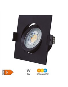 Aro basculante cuadrado empotrable LED Gonde 7W 3000-4000-6500K Negro