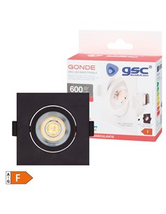 Aro basculante cuadrado empotrable LED Gonde 7W 3000-4000-6500K Negro 2