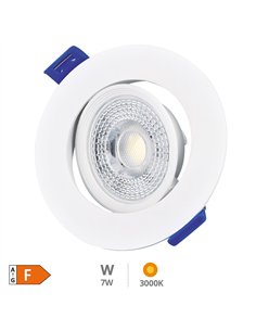 Aro basculante redondo empotrable LED Cumbo 7W 3000K Blanco