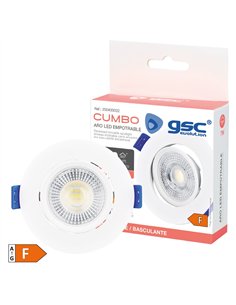 Aro basculante redondo empotrable LED Cumbo 7W 3000K Blanco 2