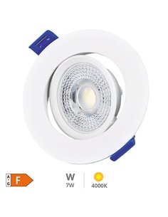 Aro basculante redondo empotrable LED Cumbo 7W 4000K Blanco