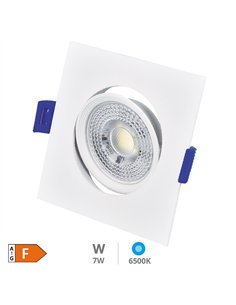 Aro basculante cuadrado empotrable LED Cumbo 7W 6500K Blanco