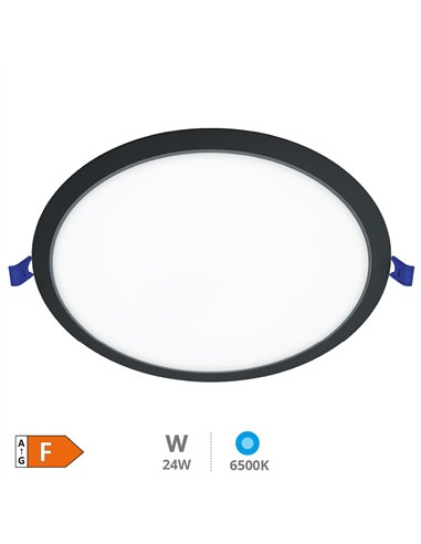 Downlight empotrable LED redondo Belur 18W 6500K Negro
