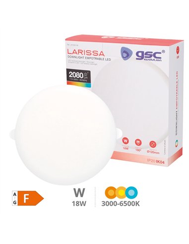 Downlight LED Larissa empotramiento regulable 18W 3000-4000-6500K