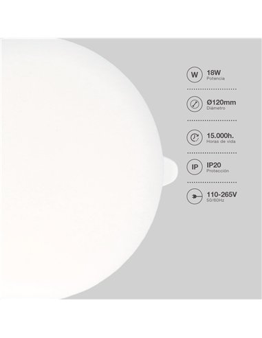 Downlight LED Larissa empotramiento regulable 18W 3000-4000-6500K