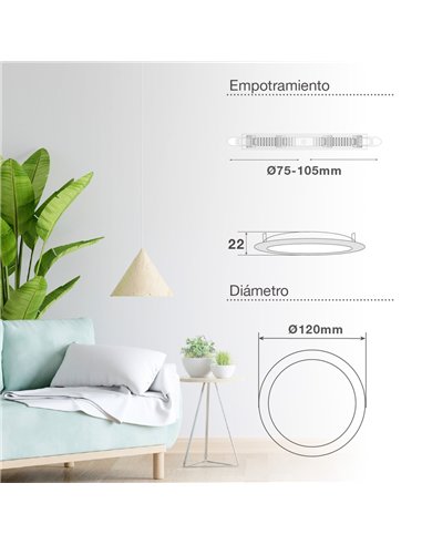 Downlight LED Larissa empotramiento regulable 18W 3000-4000-6500K