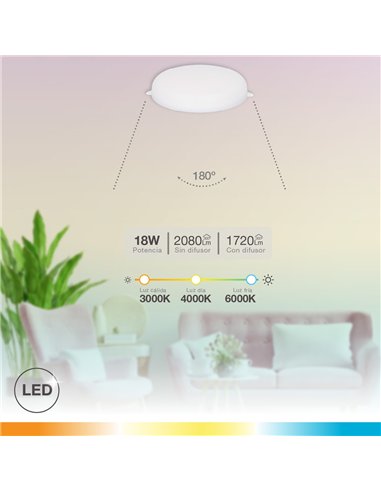 Downlight LED Larissa empotramiento regulable 36W 3000-4000-6500K
