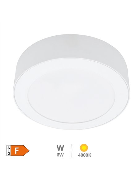Downlight superficie LED redondo Bogur 6W 4000K Blanco