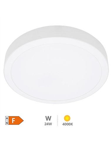 Downlight superficie LED redondo Bogur 24W 4000K Blanco