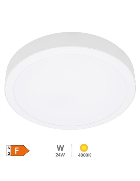 Downlight superficie LED redondo Bogur 24W 4000K Blanco