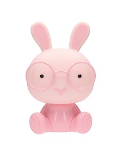 Luz de noche infantil LED Conejito 5W RGB + luz día con altavoz y batería Rosa