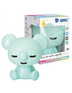 Luz de noche infantil LED Koala 5W RGB + luz día con altavoz y batería Azul 2