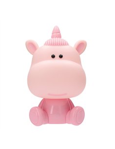 Luz de noche infantil LED Unicornio 5W RGB + luz día con altavoz y batería Rosa