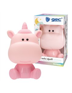 Luz de noche infantil LED Unicornio 5W RGB + luz día con altavoz y batería Rosa 2
