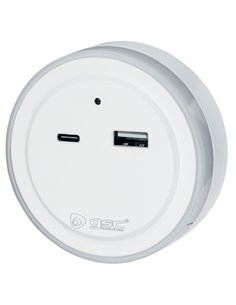Luz de noche LED con sensor y USB C + A Benor 0.5W Luz fría