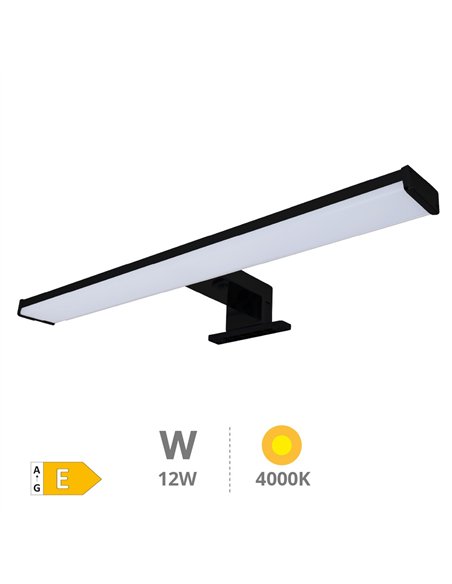 Aplique baño LED Laksa 12W 4000K IP44 Negro