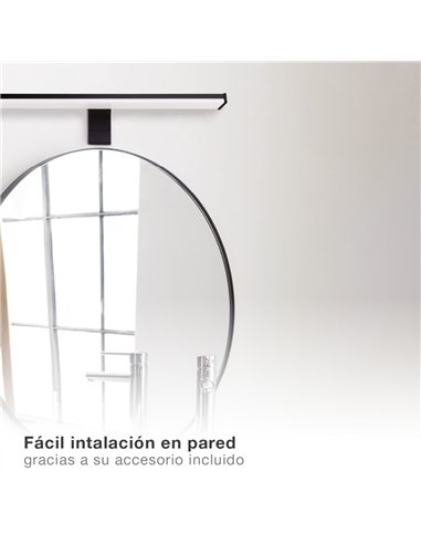 Aplique baño LED Laksa 12W 4000K IP44 Negro