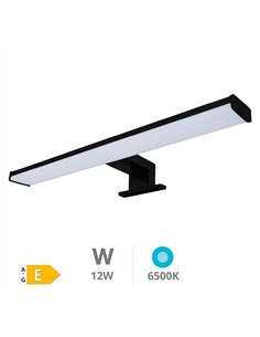 Aplique baño LED Laksa 12W 6500K IP44 Negro