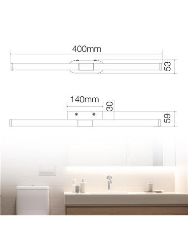 Aplique baño LED Tolfa 6W 6500K IP44