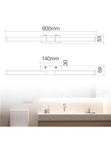 Aplique baño LED Tolfa 8W 4000K IP44