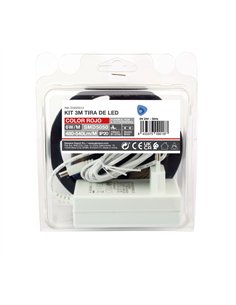 Kit 3M Tira de LED 6W/M IP20 Rojo preparado