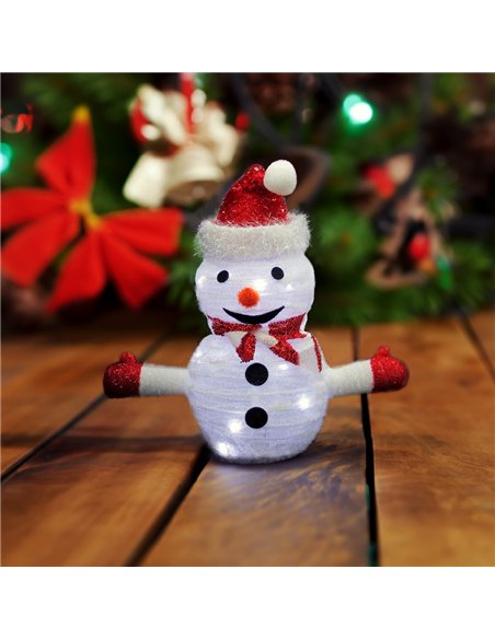 Muñeco de nieve plegable LED 300mm Luz fría