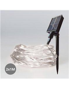 Cortina LED luminosa solar 2x1M Luz fría