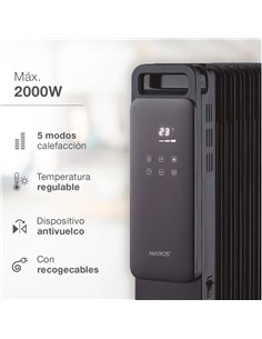 Radiador de aceite 7 elementos Durasil con mando Máx. 1500W 2