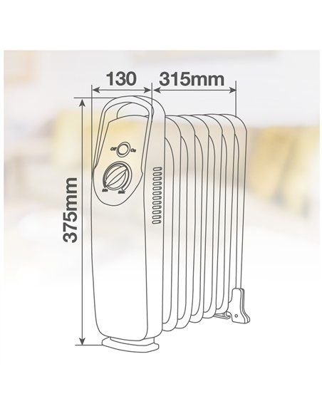 Mini radiador de aceite 7 elementos Eldere Máx. 700W