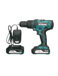 Kit taladro destornillador inalámbrico con percutor y dos baterías 20V