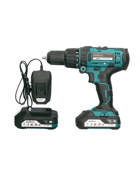Kit taladro destornillador inalámbrico con percutor y dos baterías 20V