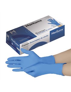 Caja 100 guantes desechables de nitrilo Azul - Talla M 2