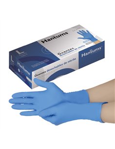 Caja 100 guantes desechables de nitrilo Azul - Talla L 2
