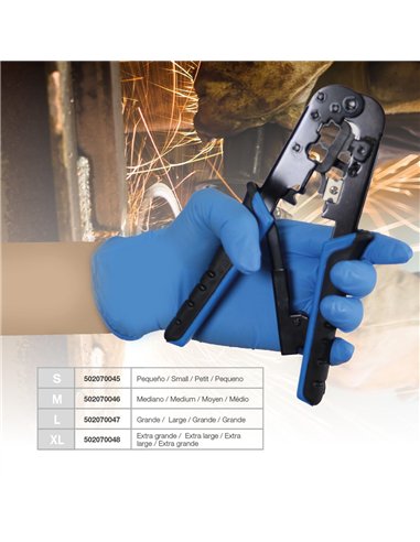 Caja 100 guantes desechables de nitrilo Azul - Talla XL