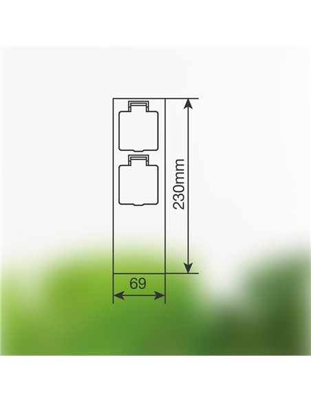 Columna enchufe jardín con tapas 2T IP44