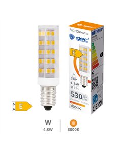 Bombilla LED tubular 4.8W E14 3000K 2
