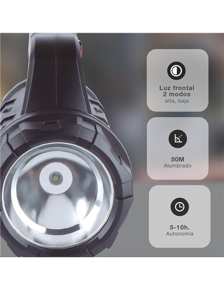 Linterna multiusos 10W con caja de herramientas recargable USB