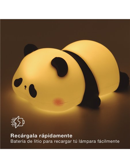 Luz de noche infantil LED Panda 1W RGB batería recargable
