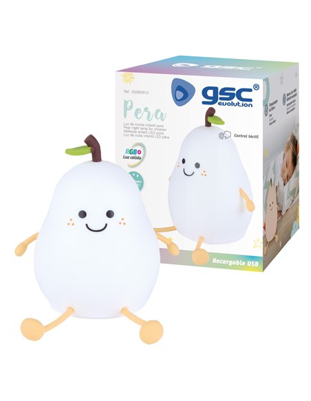 Luz de noche infantil LED Pera 1W RGB batería recargable