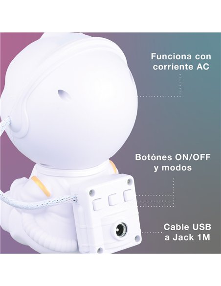 Luz de noche infantil LED Astronauta proyector galaxia