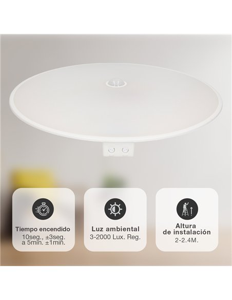 Plafón techo LED Celano con sensor de movimiento 15W 4000K