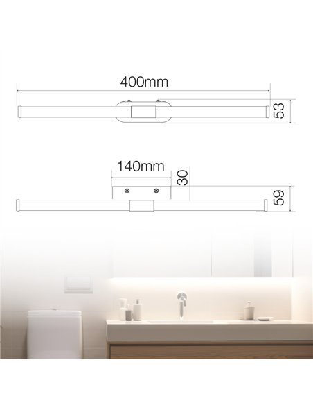 Aplique baño LED Tolfa 6W 4000K IP44