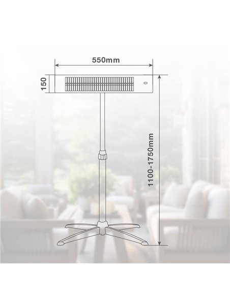 Estufa para exterior tubos de carbono Bayir Máx. 2000W