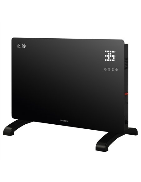 Radiador convector de cristal inteligente Zanthus Máx. 1500W Negro